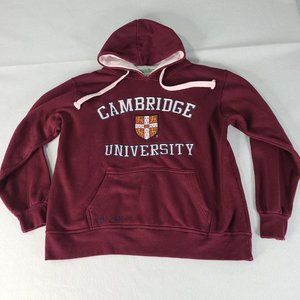 Vintage Cambridge University Official Merchandise Large Maroon Hooded Sweatshirt